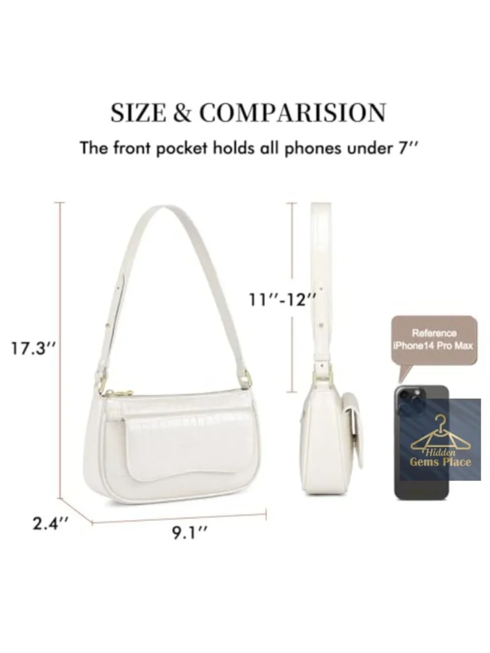 Vintage Faux Leather Hobo Bag with RFID Zipper Closure Adjustable Strap